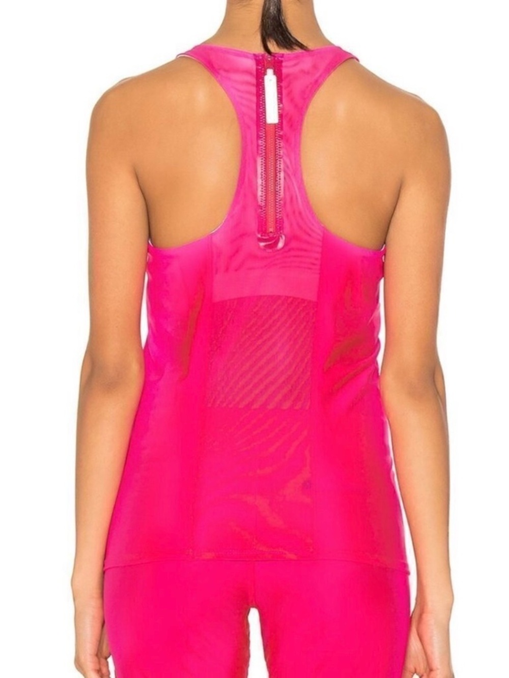 Adidas by Stella McCartney White and Pink Racerback Tank Top - Picture 2 of 5